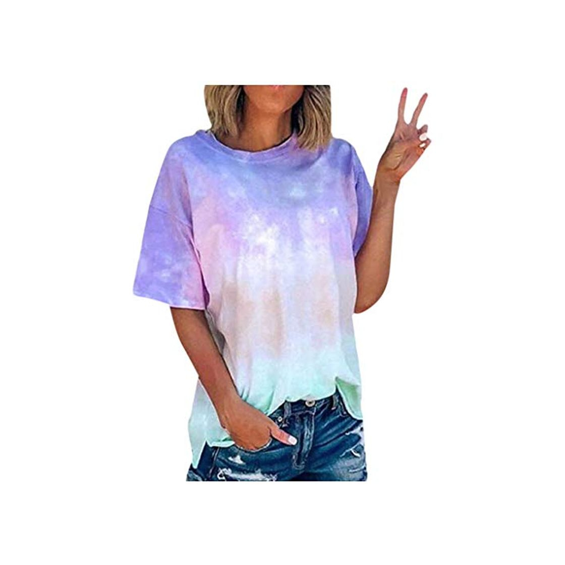 DEELIN Camiseta Manga Corta Mujer Summer Tie