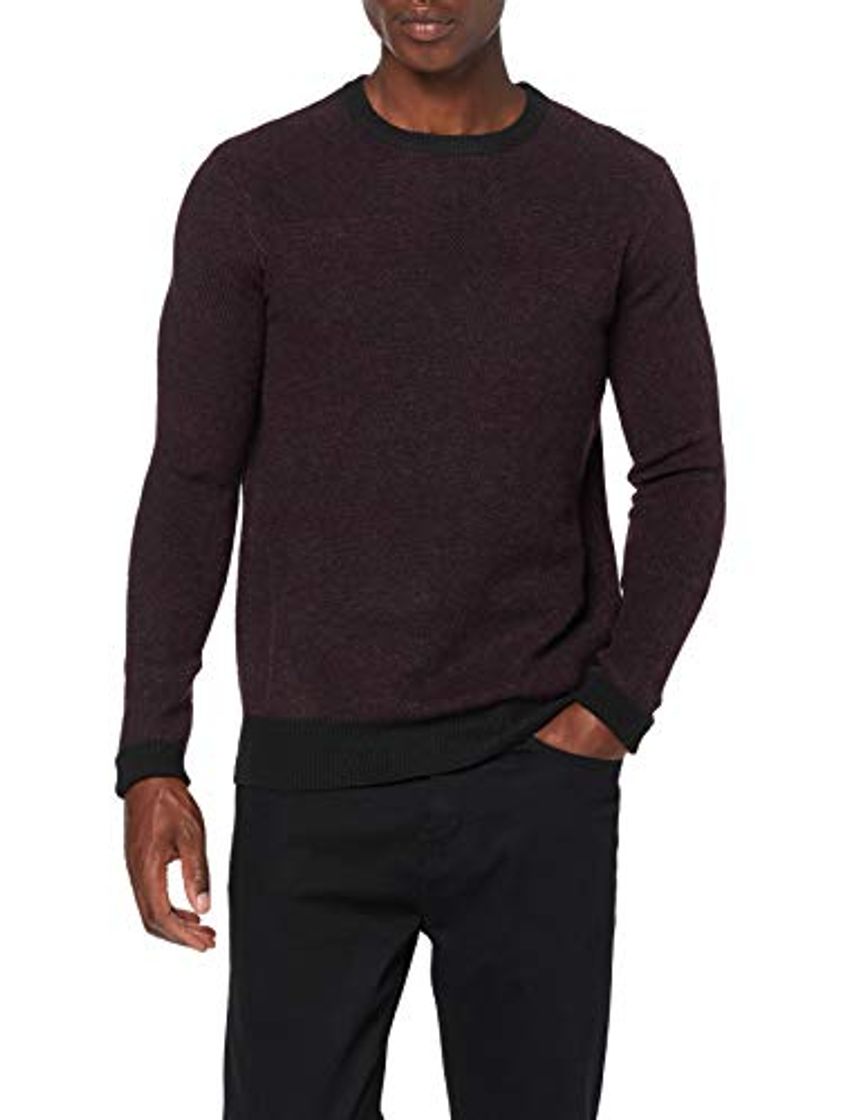 Marca Amazon - find. Jersey con Cuello Redondo Hombre, Multicolour