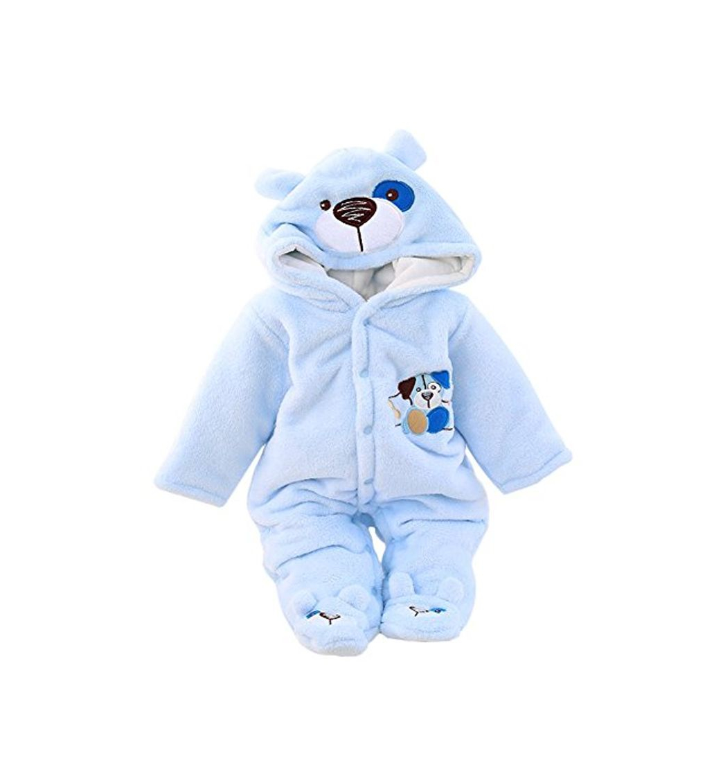 Social Minetom Unisex Bebés Recién Nacido Grueso Terciopelo Coral Mameluco Invierno Pelele Pijamas