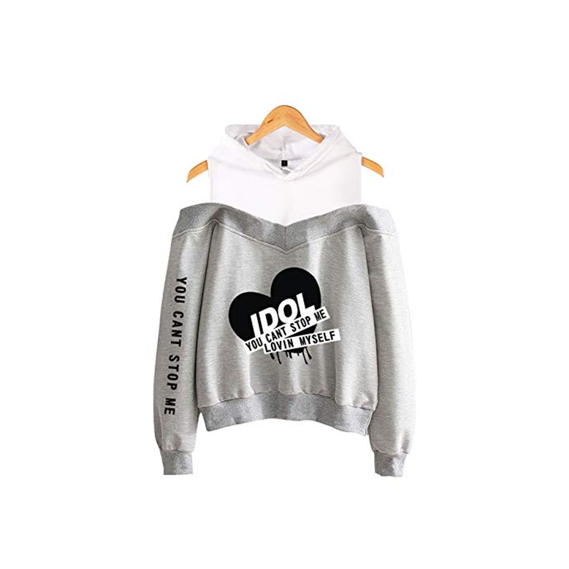 Social SERAPHY Love Yourself Off The Shoulder Sudadera con Capucha KPOP Idol Jerseys