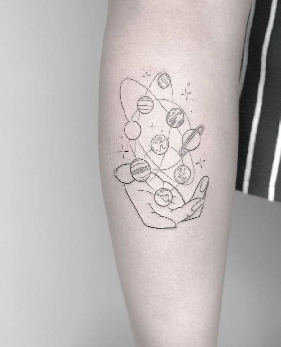 Fashion Tatuagem de planetas