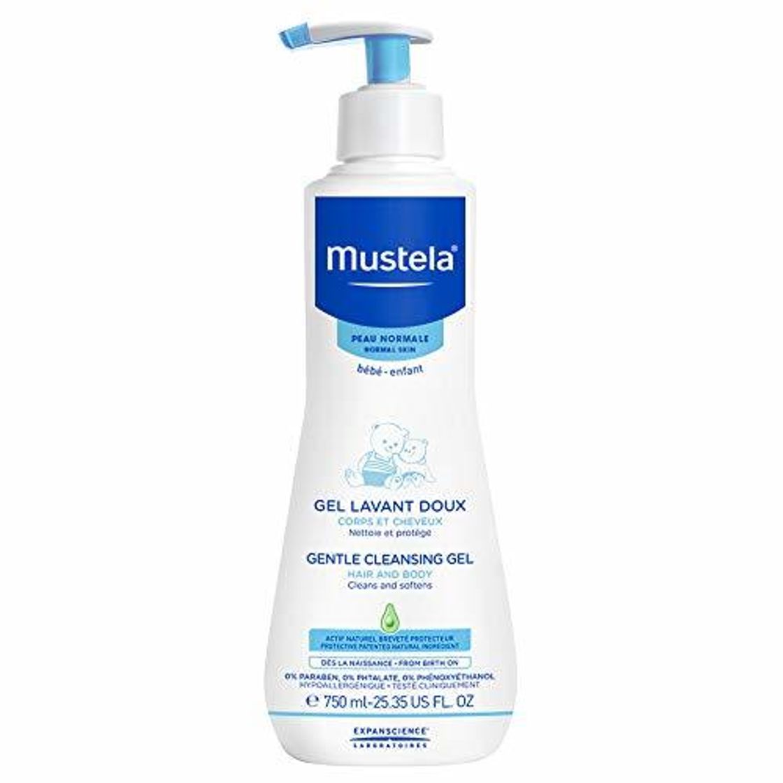 Beauty Mustela - Gel dermolimpiador lavante sin jabón cabello y cuerpo