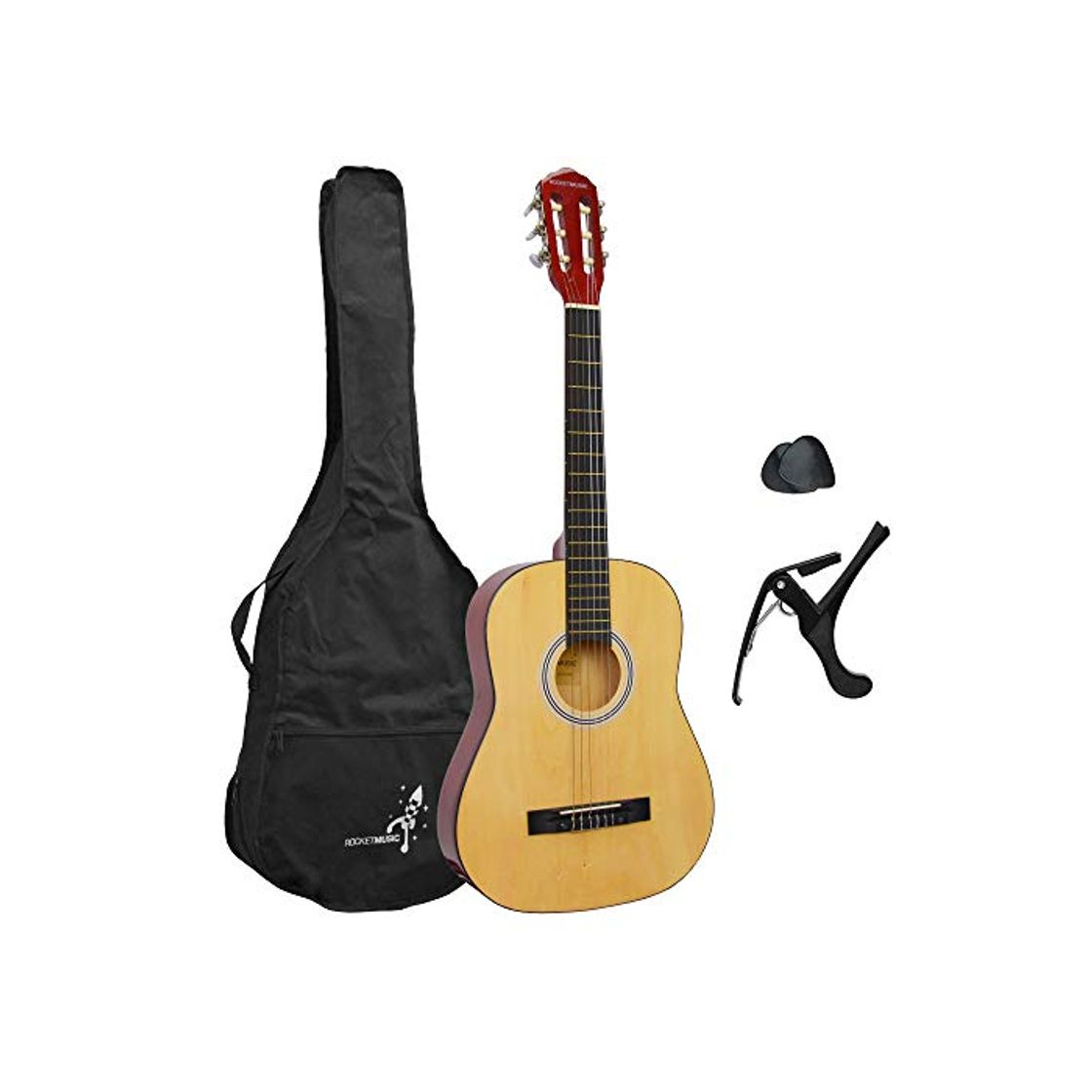 Product Rocket XF201CN XF Serie - Guitarra española clásica, color natural, tamaño 3