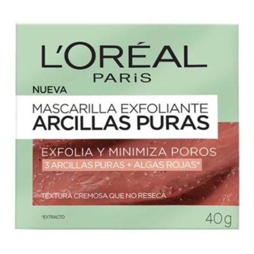 Mascarilla L'Oréal Paris exfoliante arcillas puras