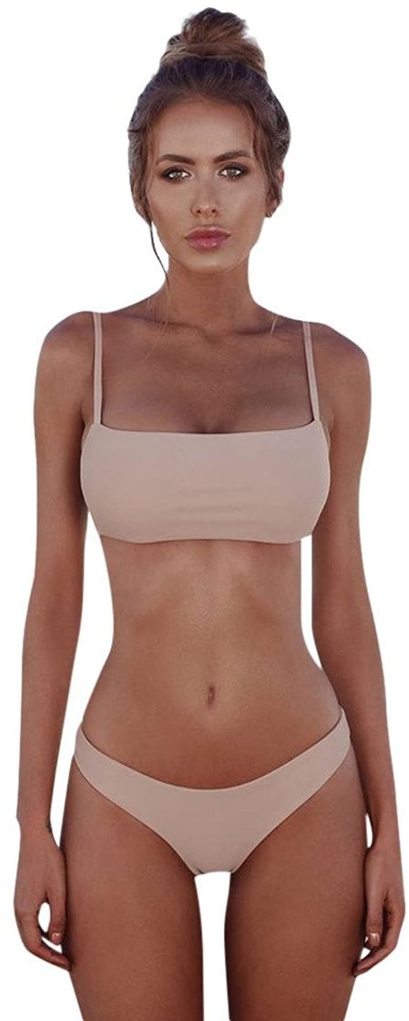 Product heekpek Bikinis Mujer 2019 Brasileños Bañador Ropa de Baño Push Up Dos Piezas con Relleno Traje de Baño de Tubo Color Liso