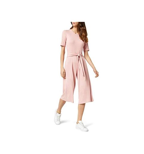 Marca Amazon - find. Rib Cropped Jumpsuit_18AMA040 - Jumpsuit Mujer, Pink, 40,