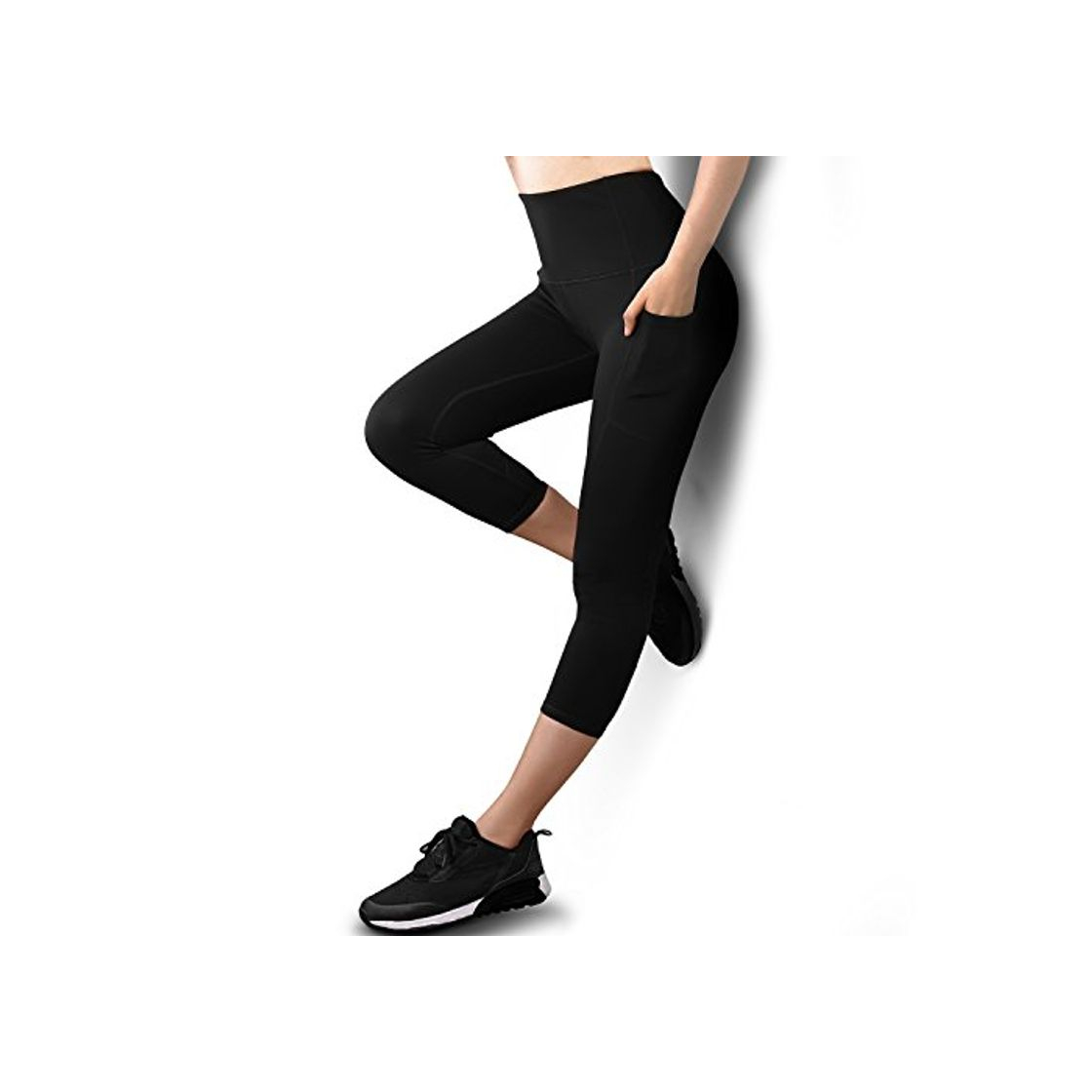 Product GRAT.UNIC Mallas Deportivas de Mujer,Mujer Pantalones elásticos de Yoga con Bolsillos Laterales,3/4