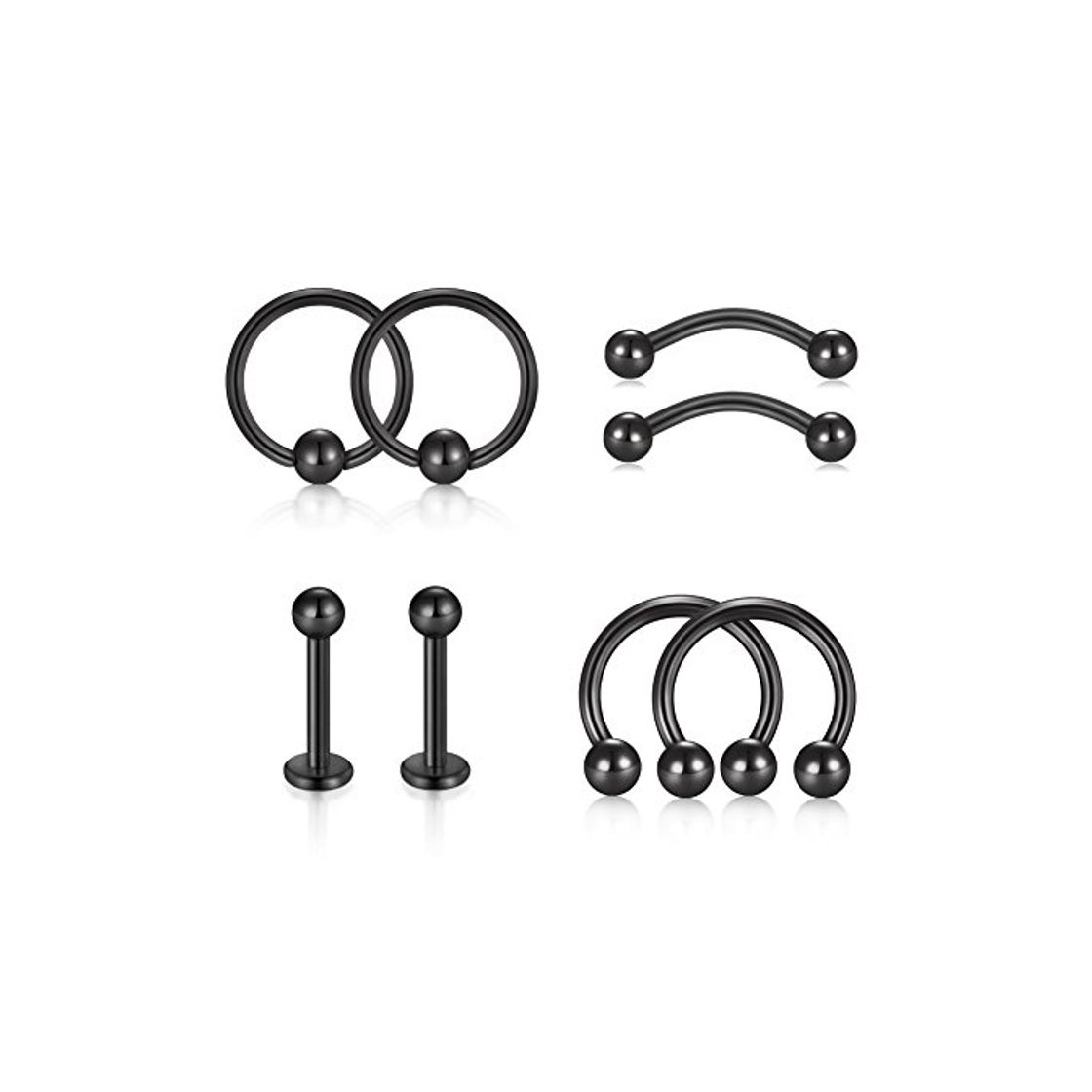 Social VF VFUN 16G Piercing Oreja Tragus Piercing Nariz Labio Ceja Ombligo Anillo