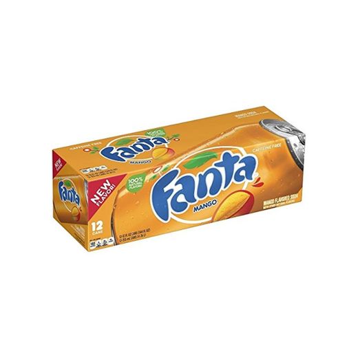 Fanta Refresco con Gas, Sabor Mango - Paquete de 12 x 355