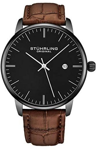 Stuhrling 3997Z - Reloj analógico para hombre con correa de piel de