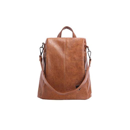 Tisdaini Bolsos Mochila Mujer Moda antirrobo Cuero autentico Casual Viaje Escolares Bolsos