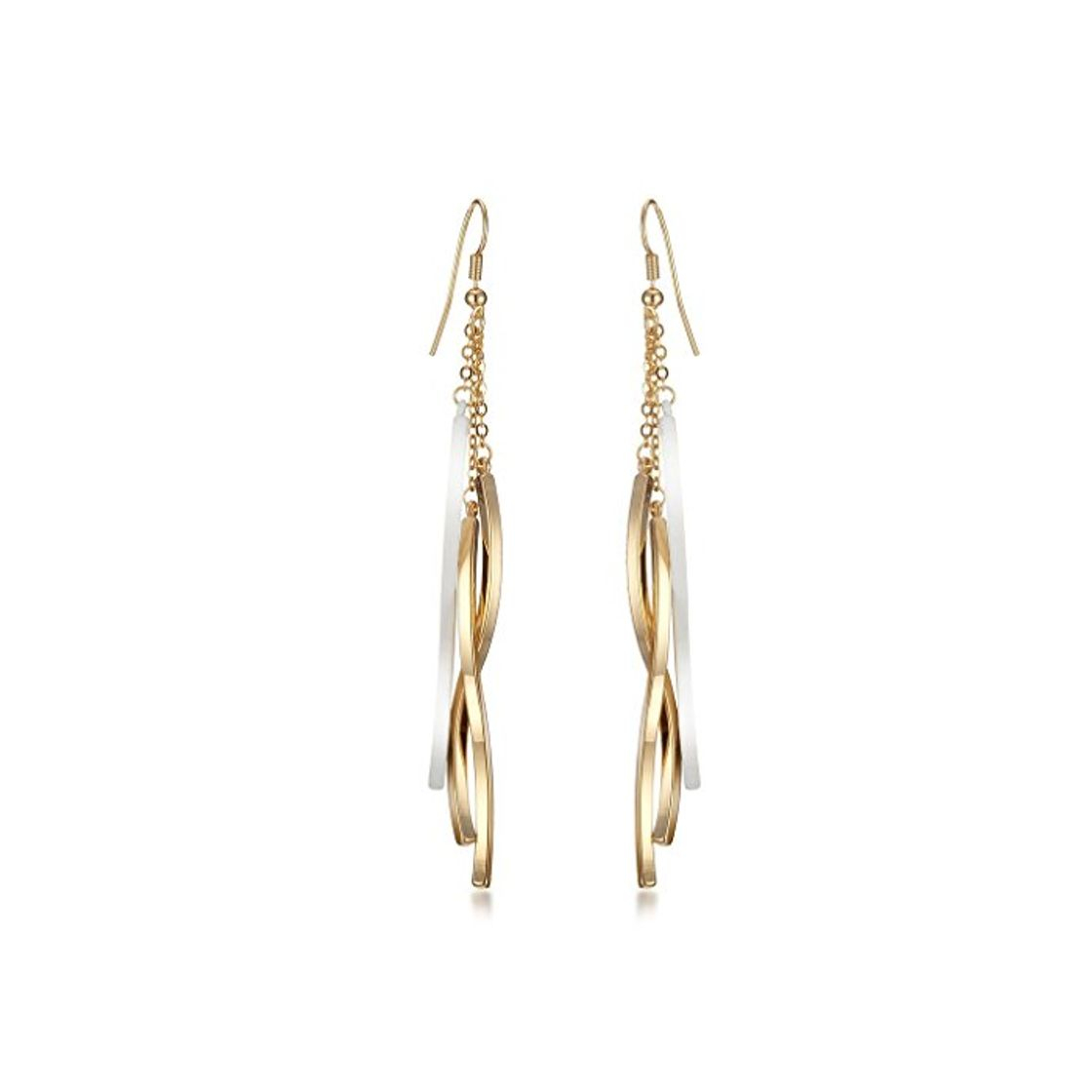 Social GEMINI Joyería Dama18K Oro Blanco Relleno Colgantes Pendientes Largos Gm009, Tamaño