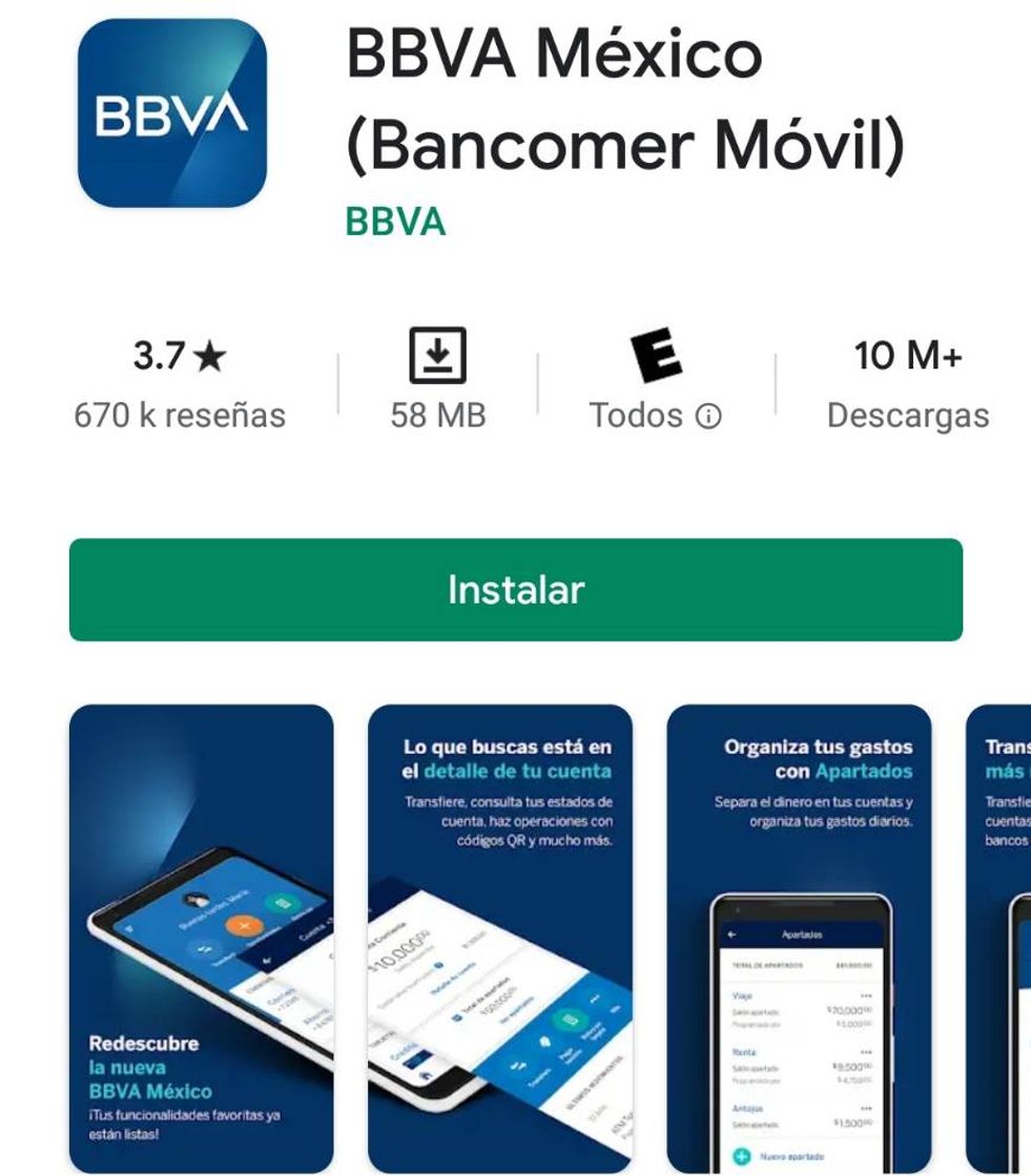 App BBVA México (Bancomer Móvil)