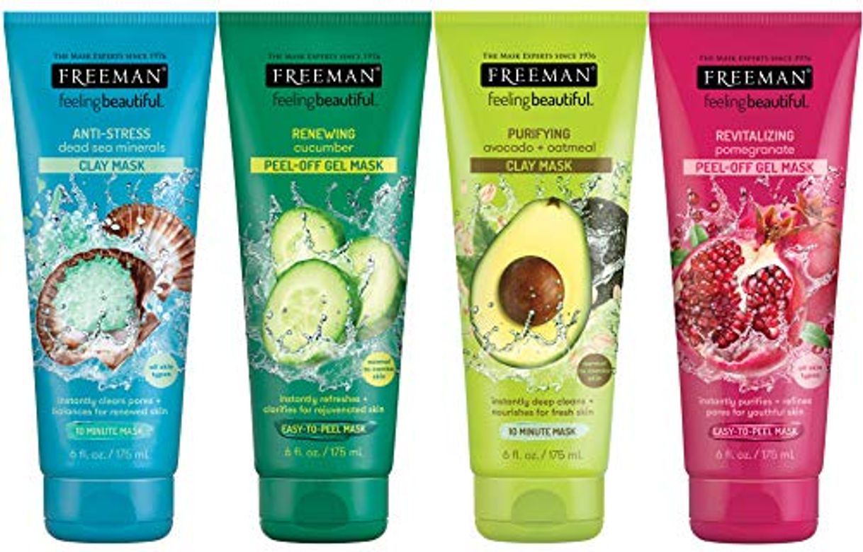 Product Freeman Facial Mask Variety Bundle, 6 fl oz (Pack of 4) includes