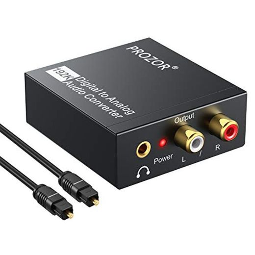 PROZOR Convertidor Digital Analógico DAC Audio Óptico Coaxial(RCA) Toslink SPDIF de Audio
