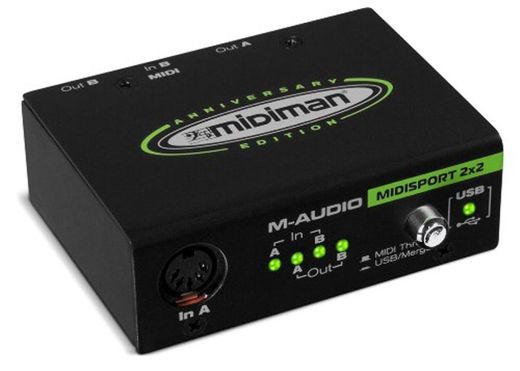 M-Audio Midisport 2x2 - Interfaz MIDI USB plug & play con 2