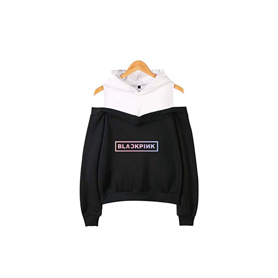 Producto ZIGJOY KPOP Scena Musicale Coreana Strapless Hombro Sudadera con Capucha suéter Sudadera Pullover Rose Jennie Jisoo Lisa para Fans Black Rose XS