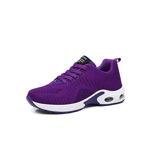 Zapatillas Deportivas de Mujer Air Cordones Zapatillas de Running Fitness Sneakers 4cm