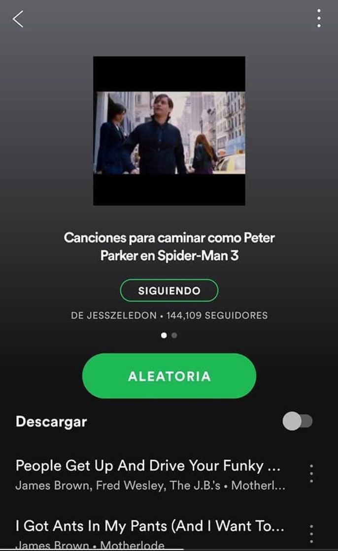 Canciones Canciones para caminar como peter parker en Spiderman 3