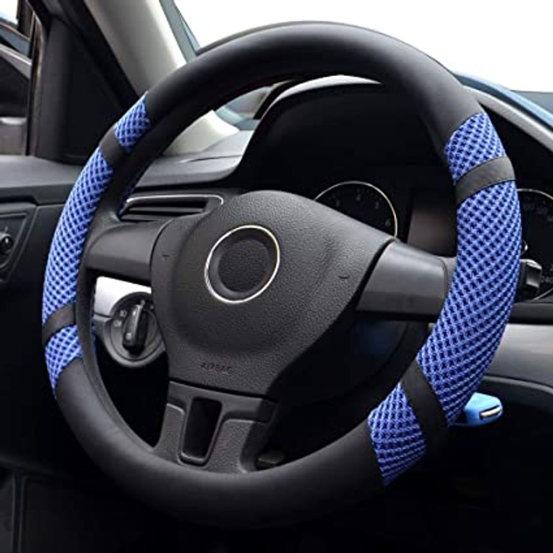 Social Pahajim Cubierta de volante de cuero de microfibra para automóvil Seda del