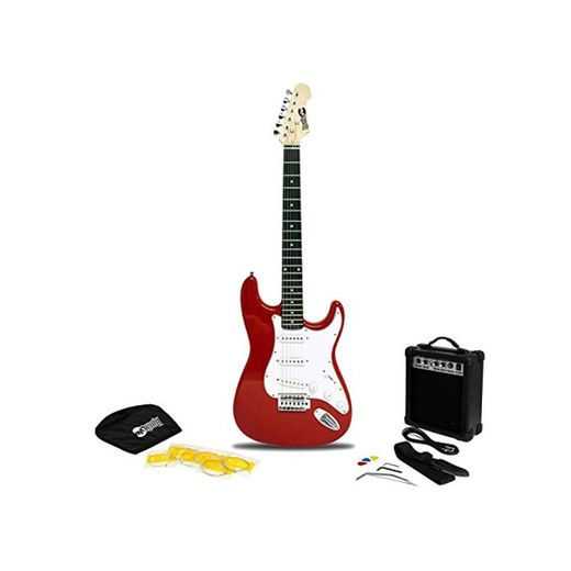 RockJam Superkit de guitarra eléctrica de tamaño completo con amplificador de guitarra