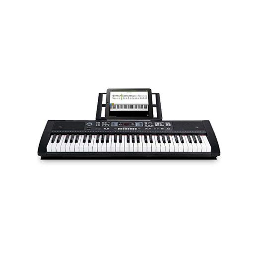 Souidmy Teclado piano eléctrico 61 teclas con Bluetooth, altavoces incorporados, fuente de