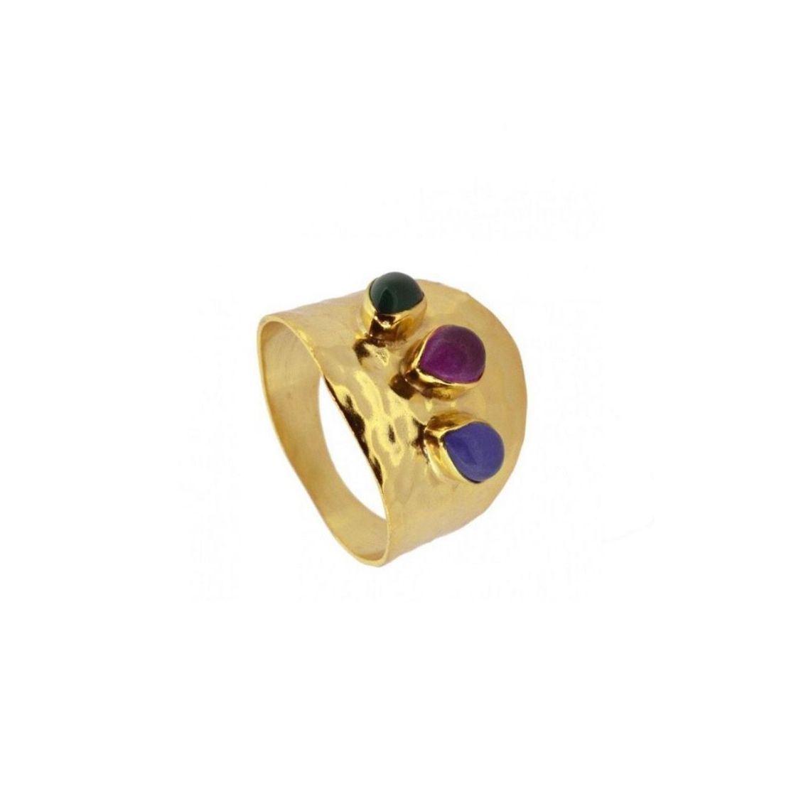 Social Anillo Jades Plata de Ley y Baño de Oro