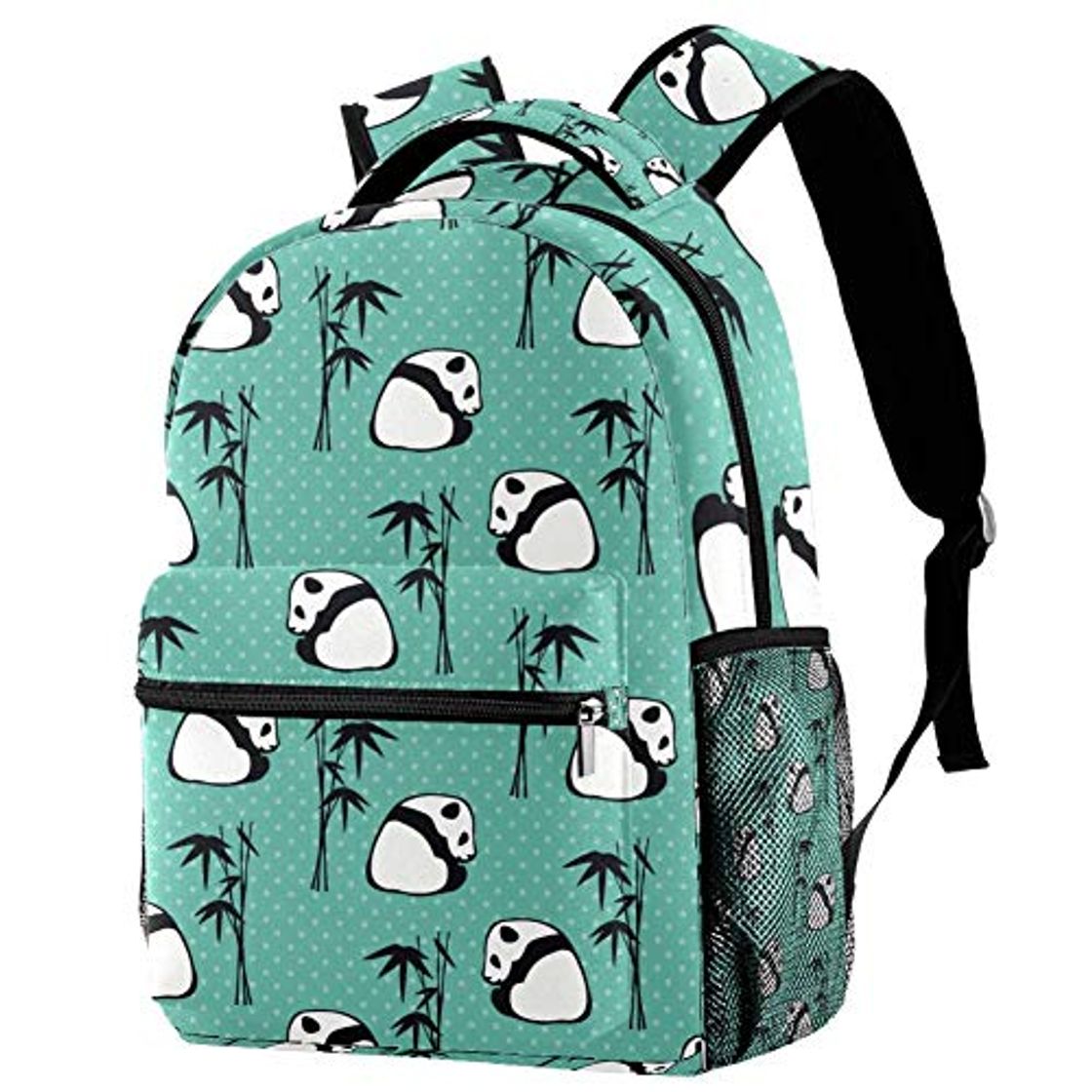 Moda Mochila con patrón de Flores de Panda Kawaii Mochi para Estudiantes, Bolsa