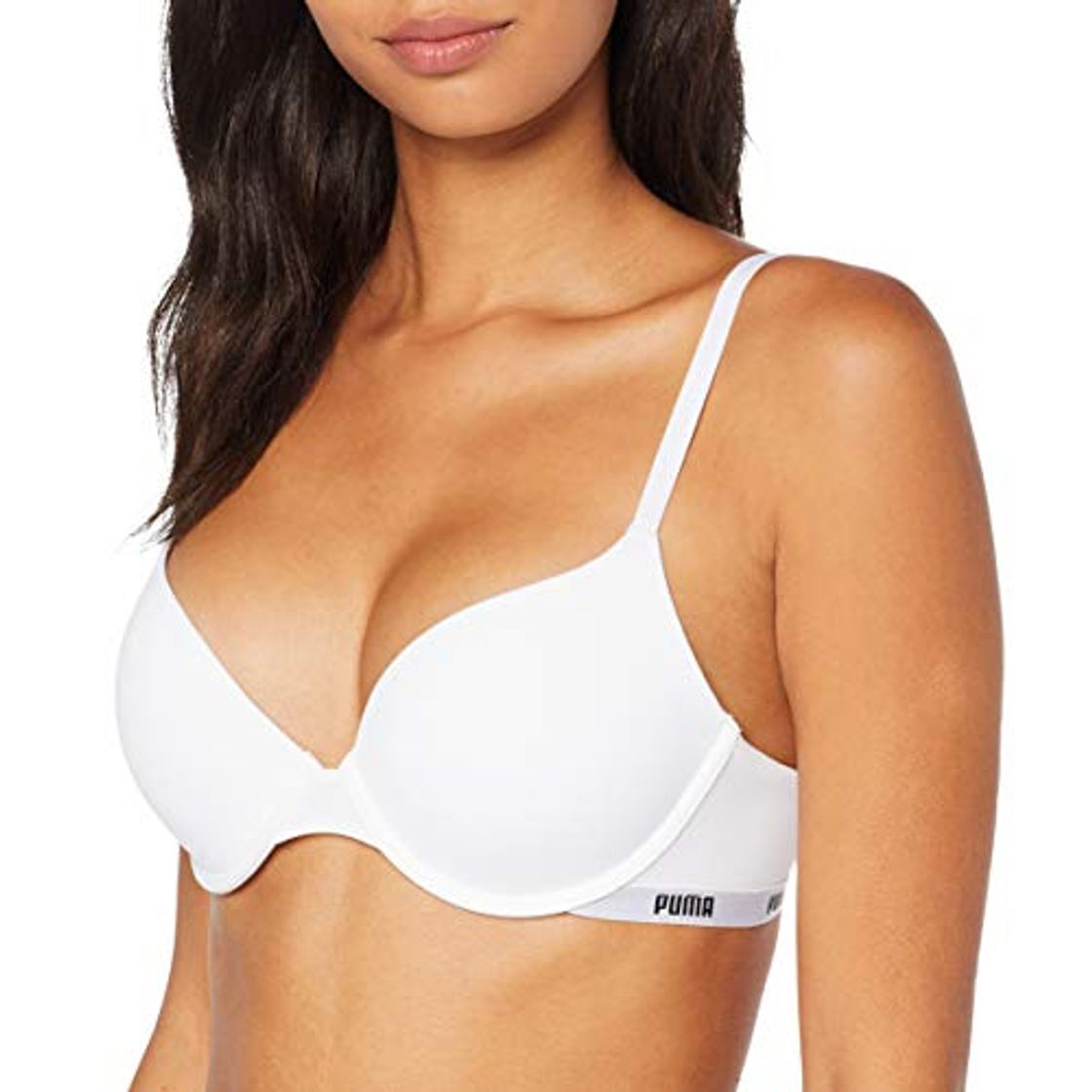 Moda Puma Push-up Bra 1p Ecom Sujetador con Aros para Mujer, Blanco