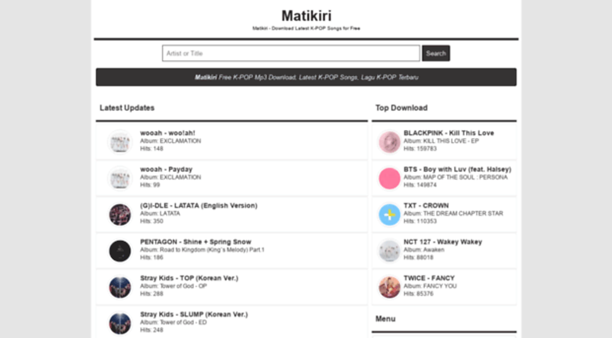 Aplicaciones Matikiri - Download Latest K-POP Songs for Free