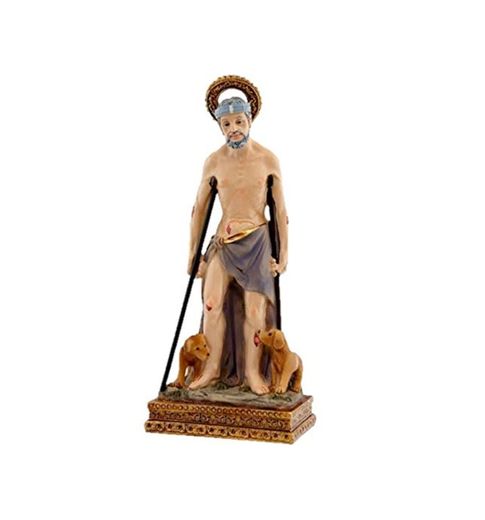 DRW Figura San Lázaro de Resina 11 cm con Caja PVC con la Historia