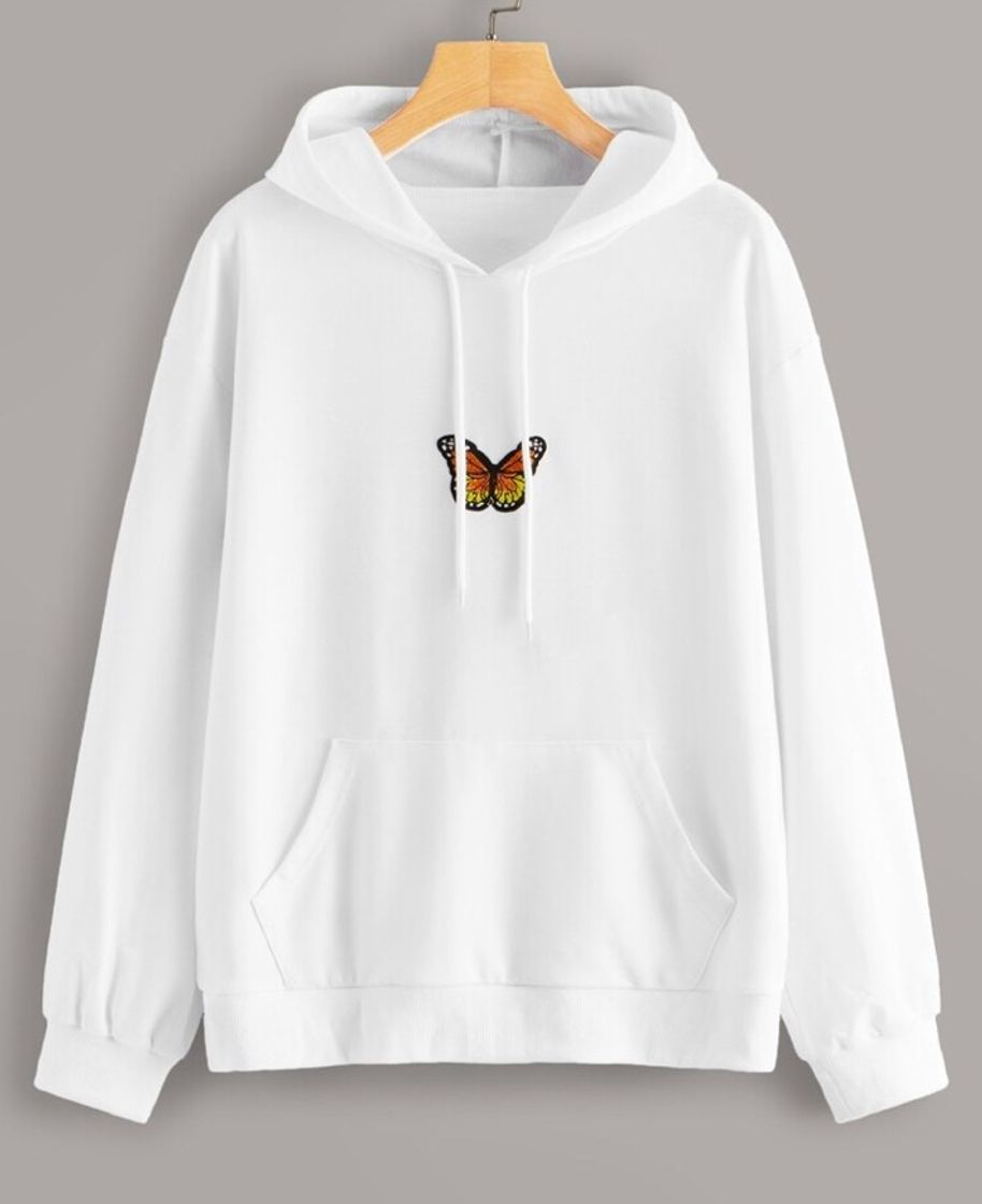 Moda Butterfly Graphic Drawstring Hoodie | SHEIN USA