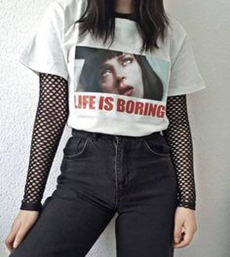 🖤💋"Life is Boring" Mia Wallace Printed Tee💋🖤