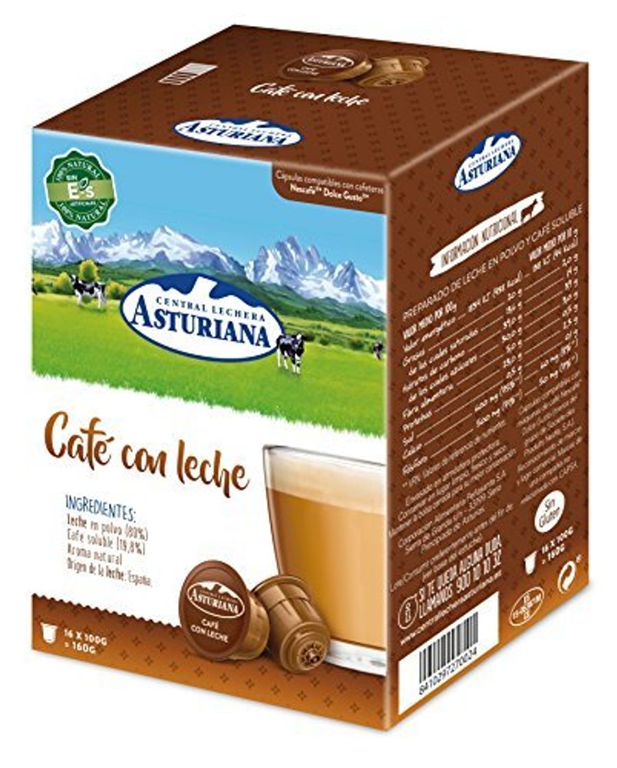 Product Central Lechera Asturiana Cápsulas de Café con Leche - 4 Paquetes de