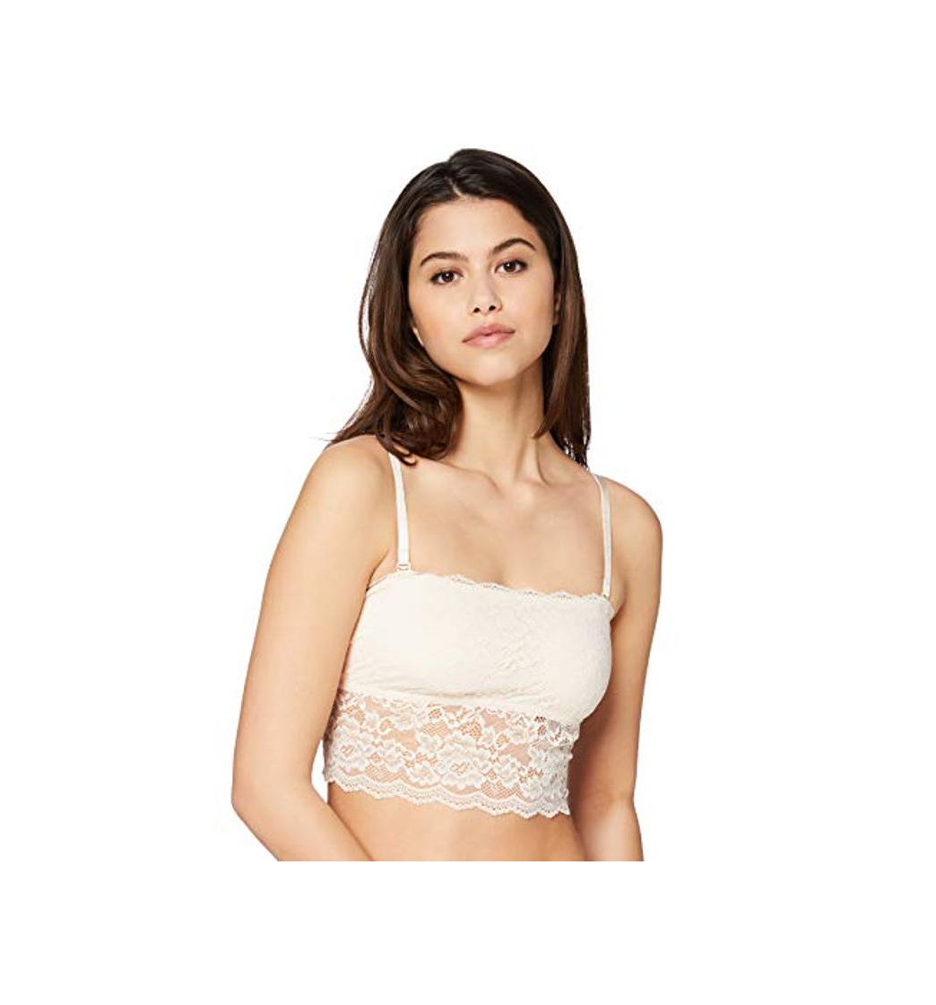 Fashion Marca Amazon - Iris & Lilly Bralette de Encaje Mujer, Beige