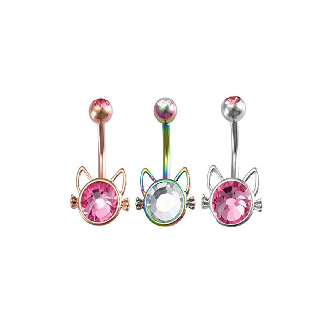 Moda Mikelabo 3 PCS 316L anillos de ombligo de acero quirúrgico Sexy circonita anillo de ombligo barra anillo de ombligo mujeres niñas Piercing para el cuerpo joyería