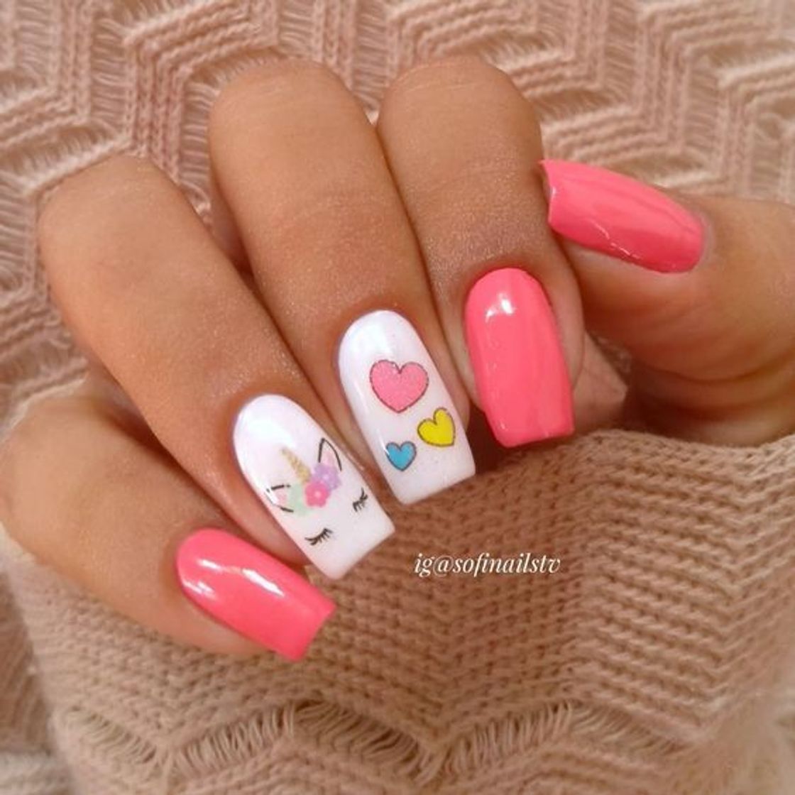 Moda Unhas decorada de unicórnio 