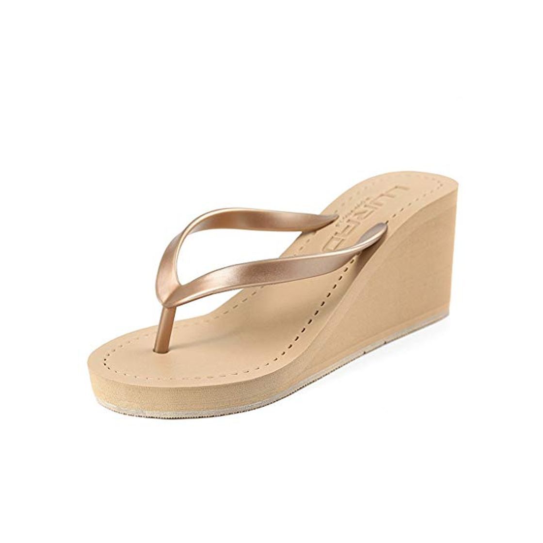 Product Sandalias Mujer Verano 2019 Cuña de Verano Casual para Mujer con Chanclas Zapatillas Antideslizantes Simples de playaCuero marrón 37