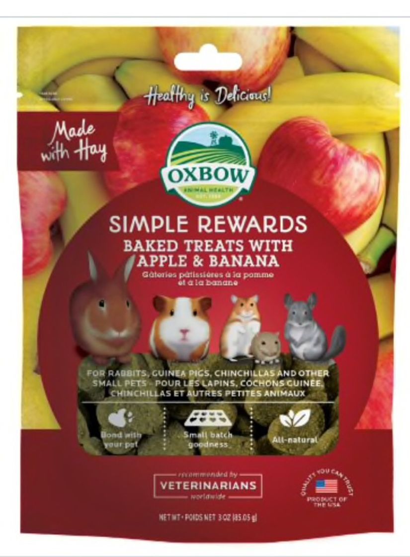 Product Oxbow Simple Rewards Apple and Banana Baked Treat, 3 oz