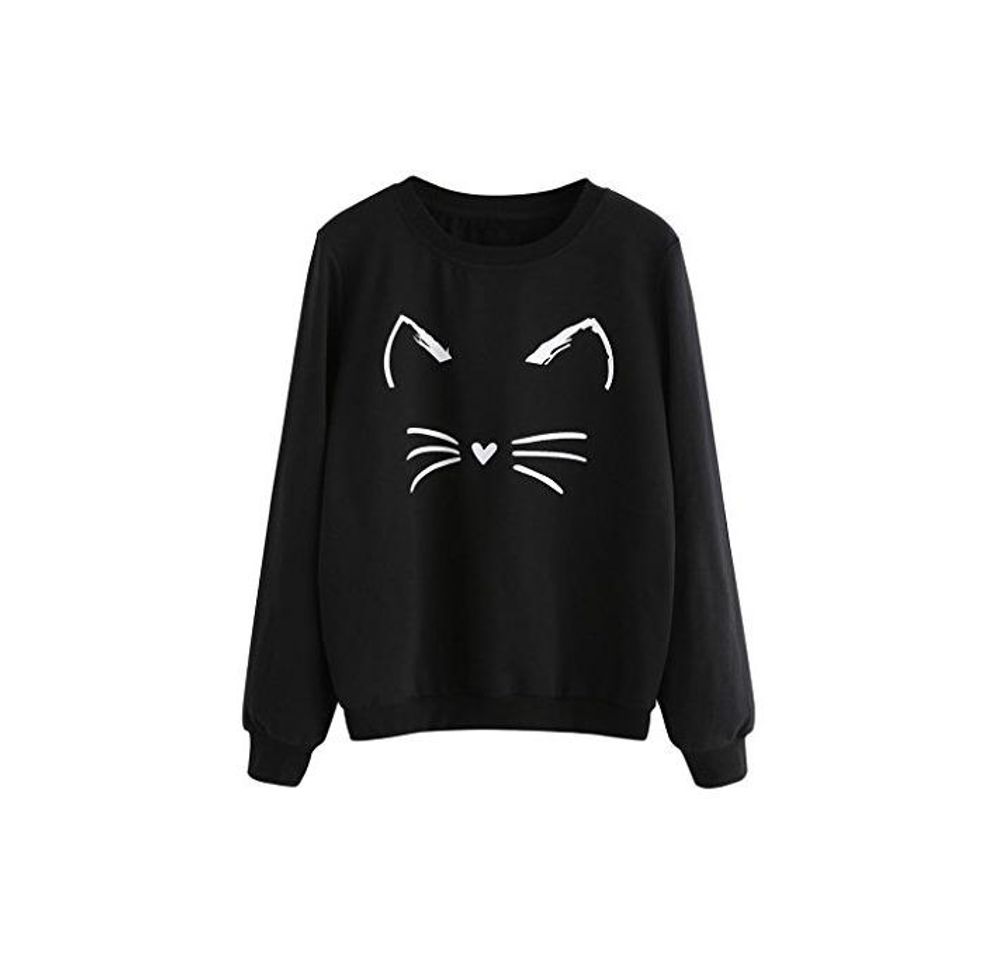 Social Sudaderas de Manga larga, Holacha Hoodie Blusa de Gatos Casual Moda Otoño Invierno para Mujeres (M
