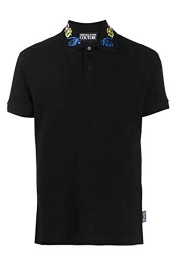 Versace Jeans Couture Polo Hombre Negro B3GVB7PB-VUM621 Barroco Slim Tess