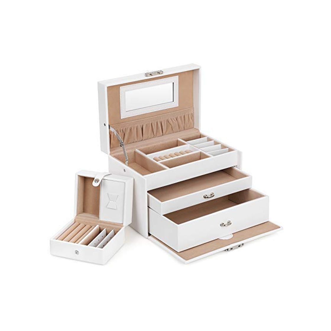 Social SONGMICS Caja Joyero 3 niveles