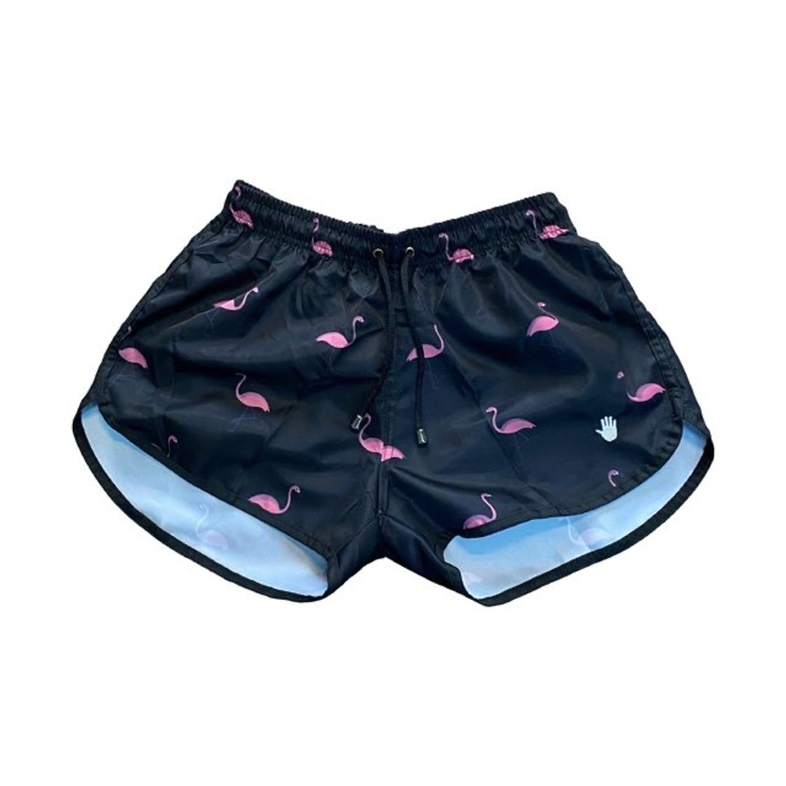 Moda SHORTS PREMIUM - FLAMINGOS PRETO - (FEMININO)