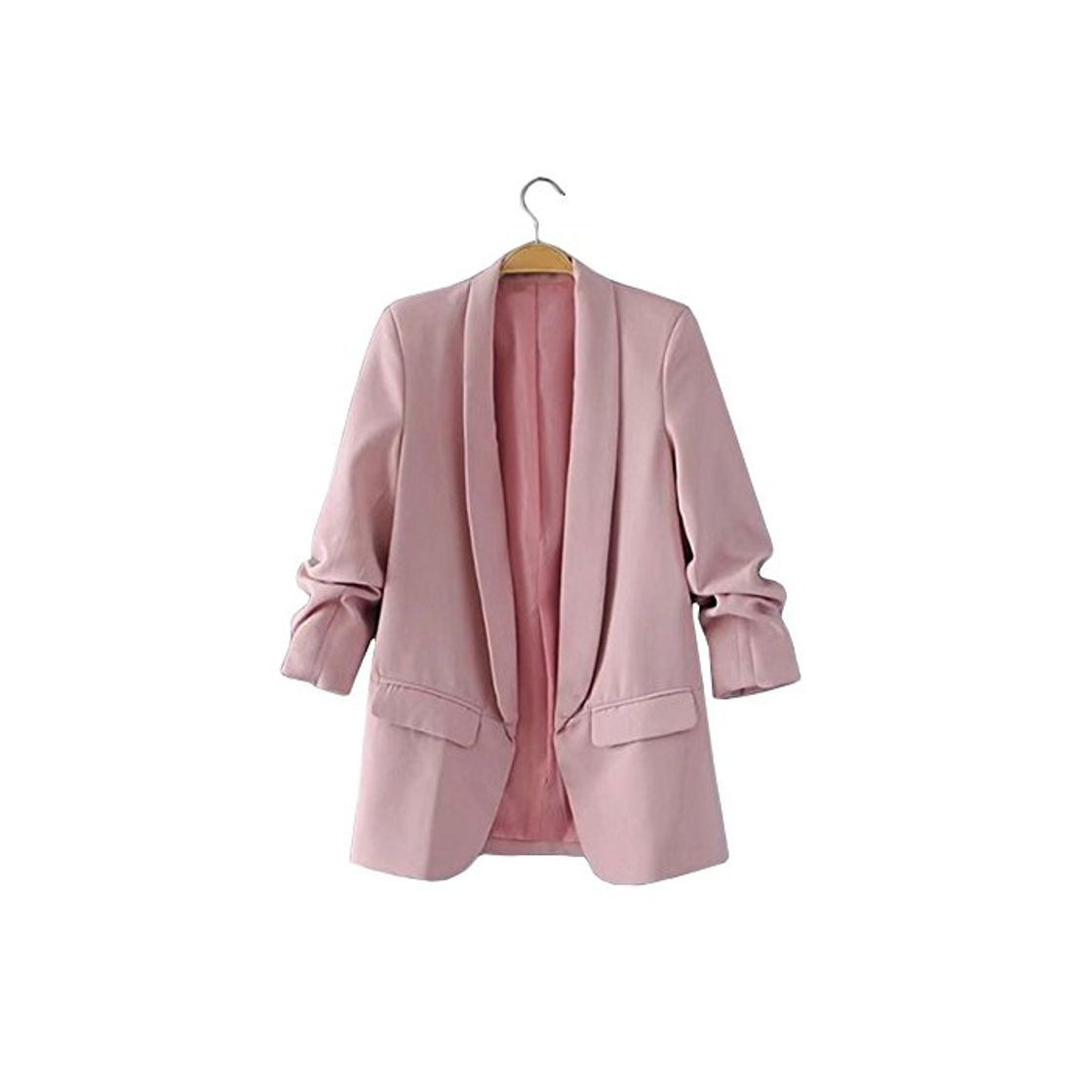 Productos MUCOO Mujer Blazer Casual Manga Fruncida Collar de mantón Chaquetas de Traje