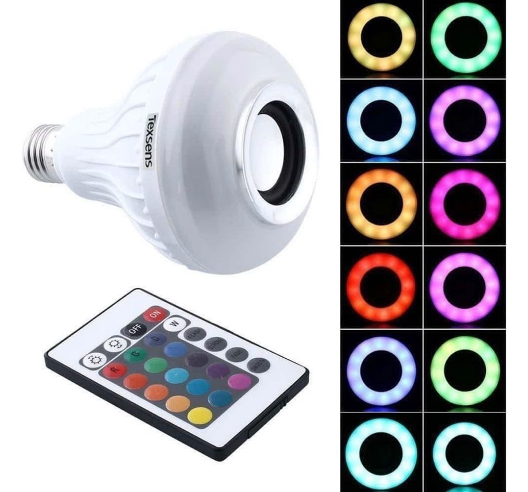 Producto Foco Led 12w Bocina Multicolor Rgb Bluetooth Control Remoto