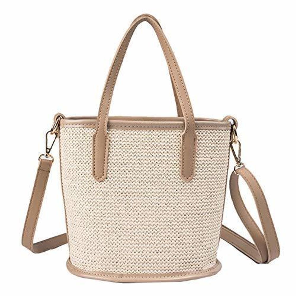 fonxoy-backpack Bolsa De Paja Bolsa De Playa De Tejido Tipo Cubo Bolsa