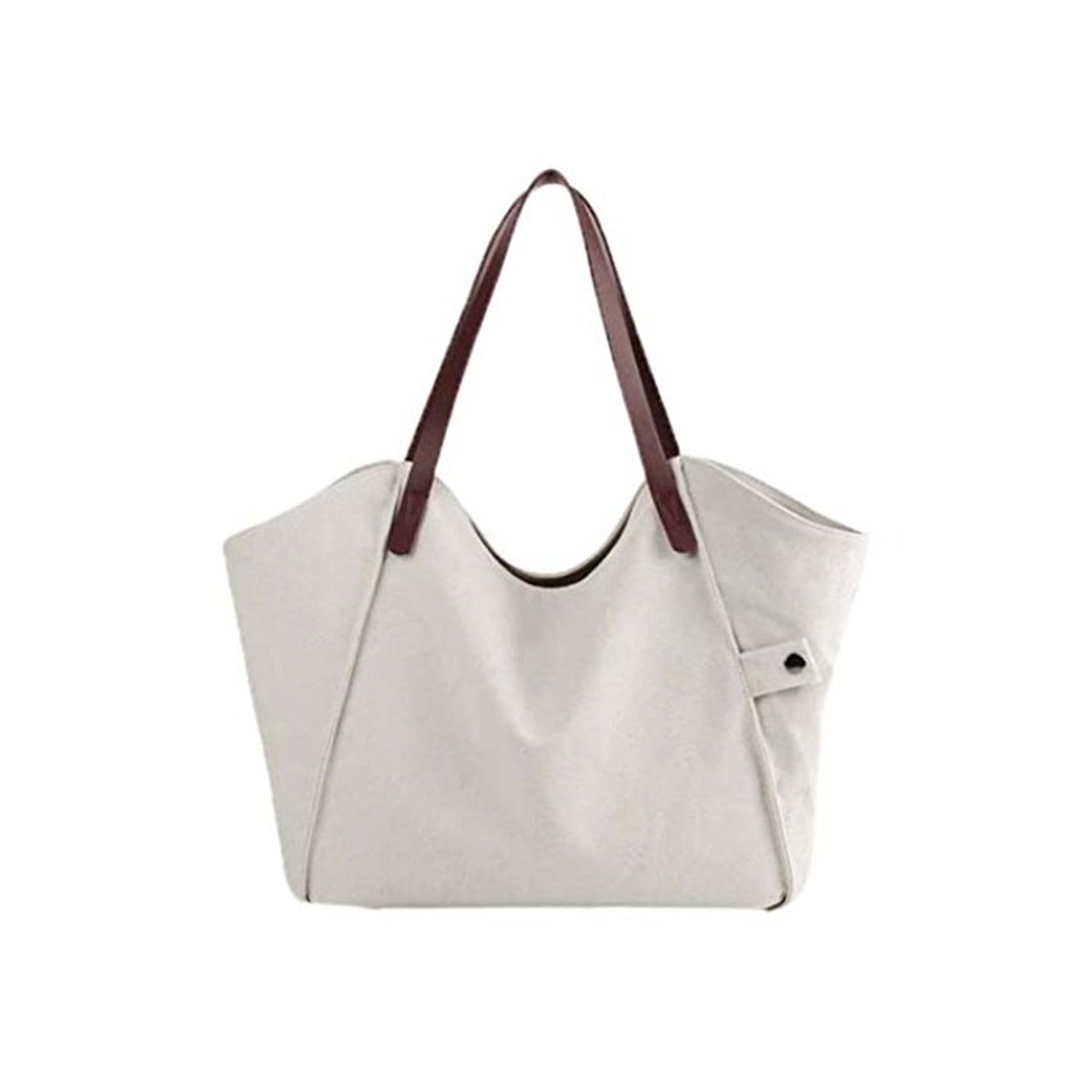Bolso Bandolera Bolsa de hombro de lona Grande Blanco para Mujer y