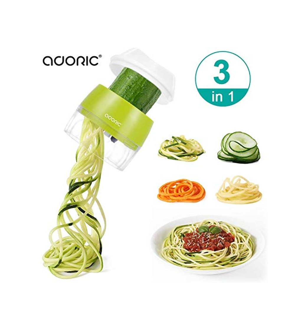 Social ADORIC Cortador de Verdura 3 en 1 Rallador de Verduras Calabacin Pasta