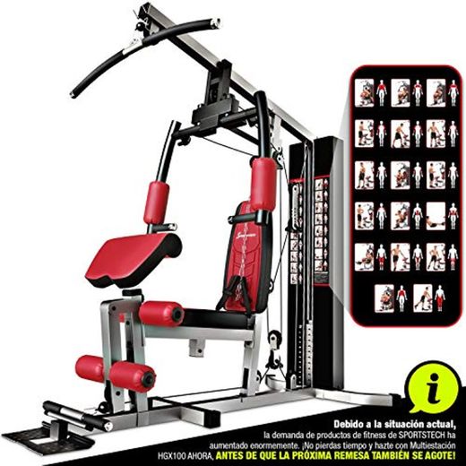 Sportstech HGX100 Multiestación musculación Premium 45en1 Sirve para innumerables Posibilidades de Entrenamiento