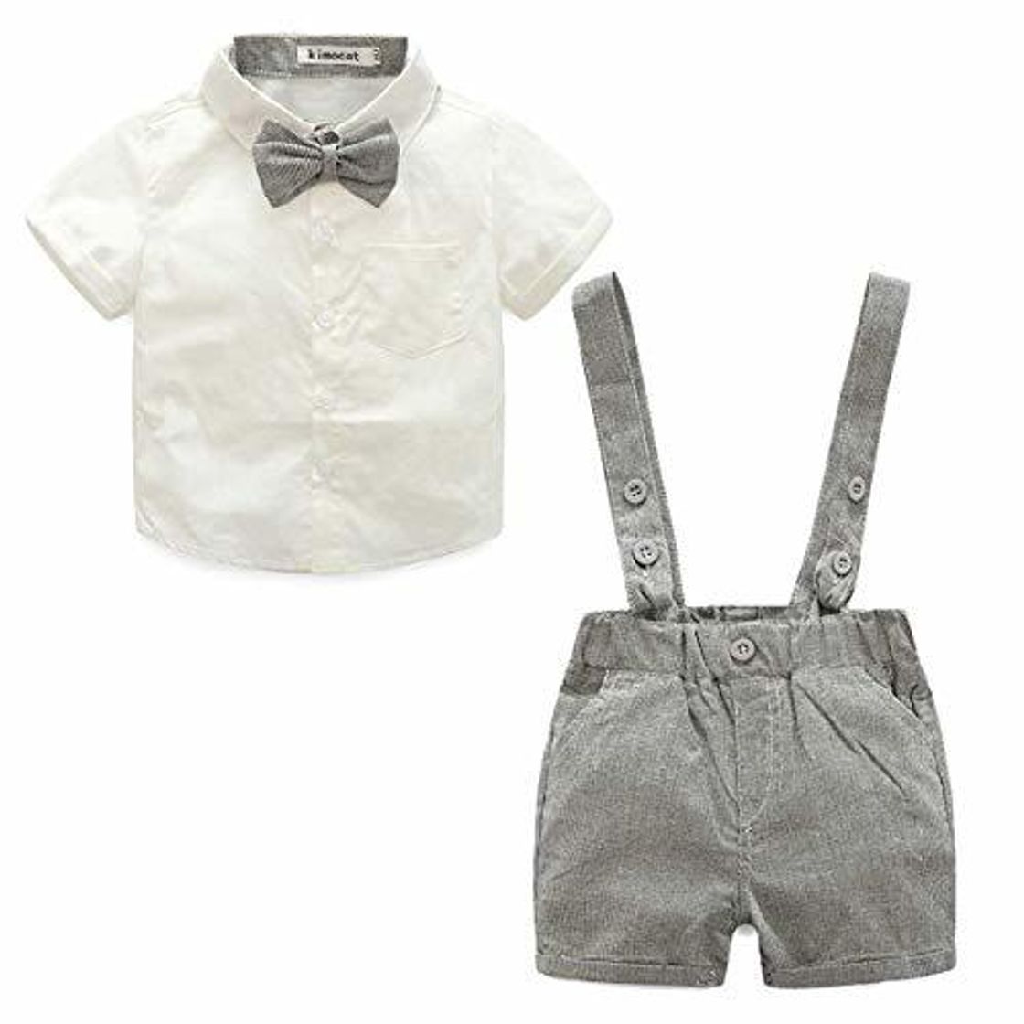 Social LEHOUR Bebés 2Pcs Trajes de Bautizo Camisa Bowtie Top